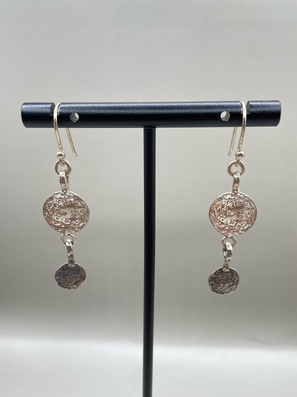 Silpada Rare Double Hammered Disc Earrings